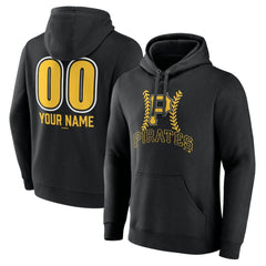 Pittsburgh Pirates Personalized Name & Number Fastball Pullover Hoodie - Black - MLB on Sale