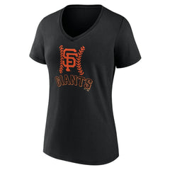 San Francisco Giants Women's Personalized Name & Number Fastball V-Neck T-Shirt - Black - MLB Online