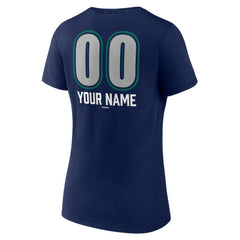 Seattle Mariners Women's Personalized Name & Number Fastball V-Neck T-Shirt - Navy - MLB Online