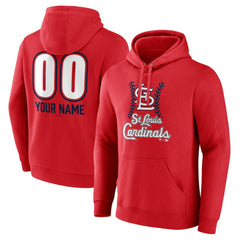 St. Louis Cardinals Personalized Name & Number Fastball Pullover Hoodie - Red - MLB Lifestyle