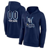 Tampa Bay Rays Women's Personalized Name & Number Fastball Pullover Hoodie - Navy - MLB Sale