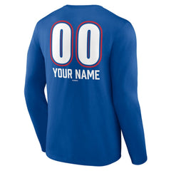 Texas Rangers Personalized Name & Number Fastball Long Sleeve T-Shirt - Royal - MLB Lifestyle
