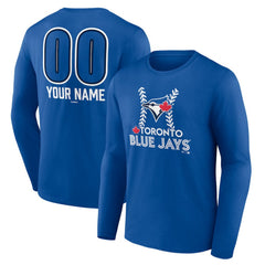 Toronto Blue Jays Personalized Name & Number Fastball Long Sleeve T-Shirt - Royal - MLB Lifestyle