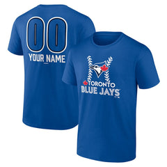Toronto Blue Jays Personalized Name & Number Fastball T-Shirt - Royal - MLB Discount