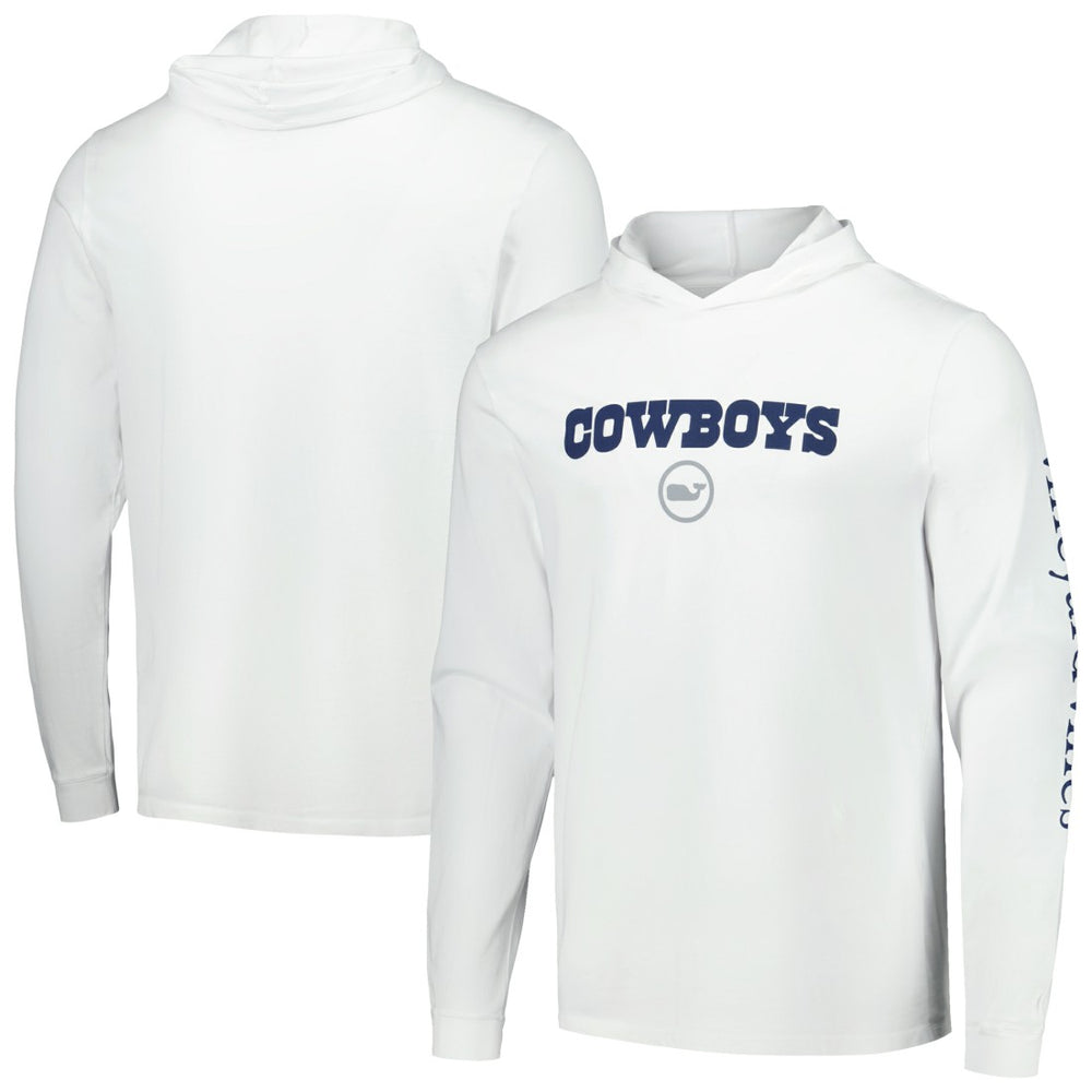 Dallas Cowboys Vineyard Vines Whale Dot Hoodie Long Sleeve T-Shirt White