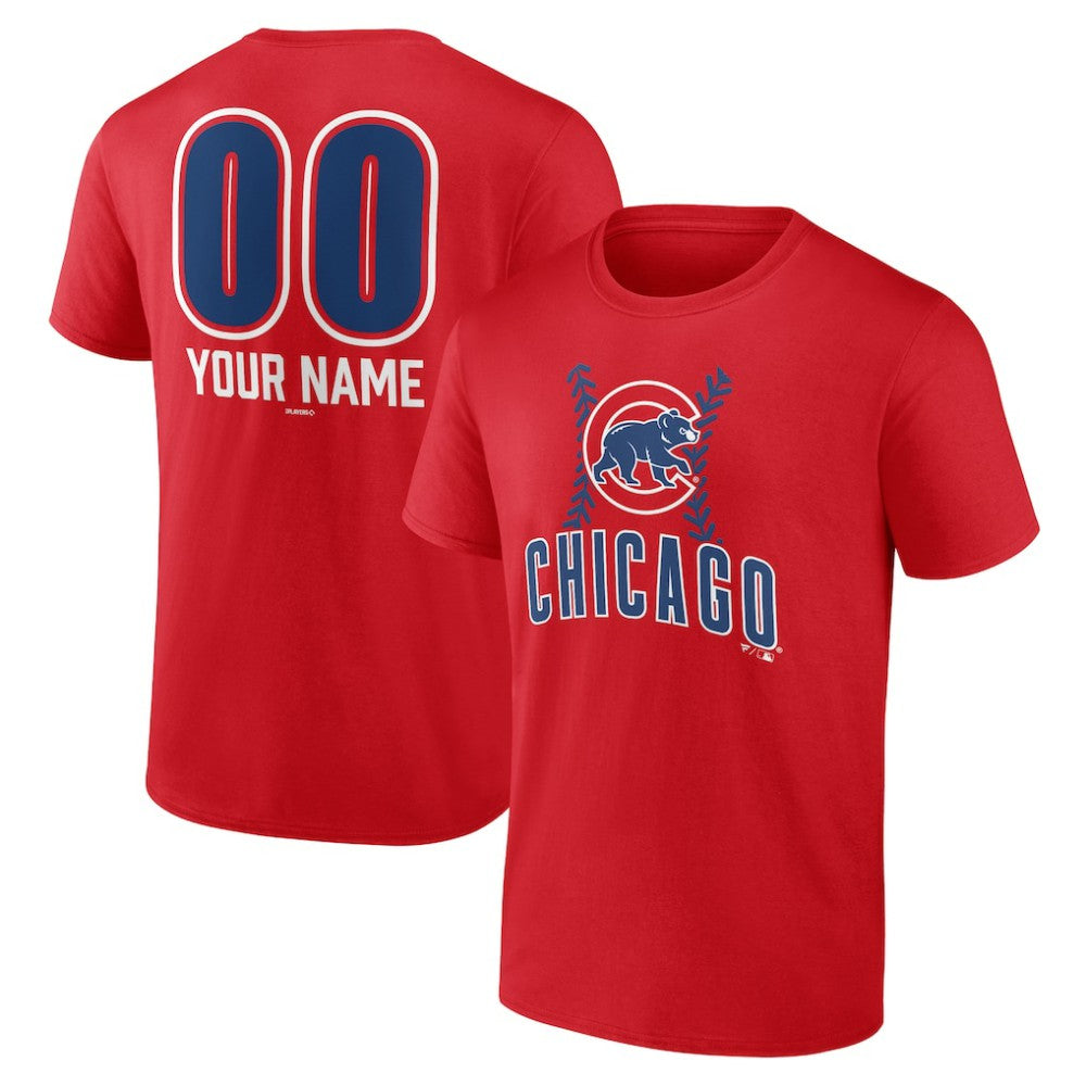 Chicago Cubs Personalized Name & Number Fastball T-Shirt - Red - MLB Online