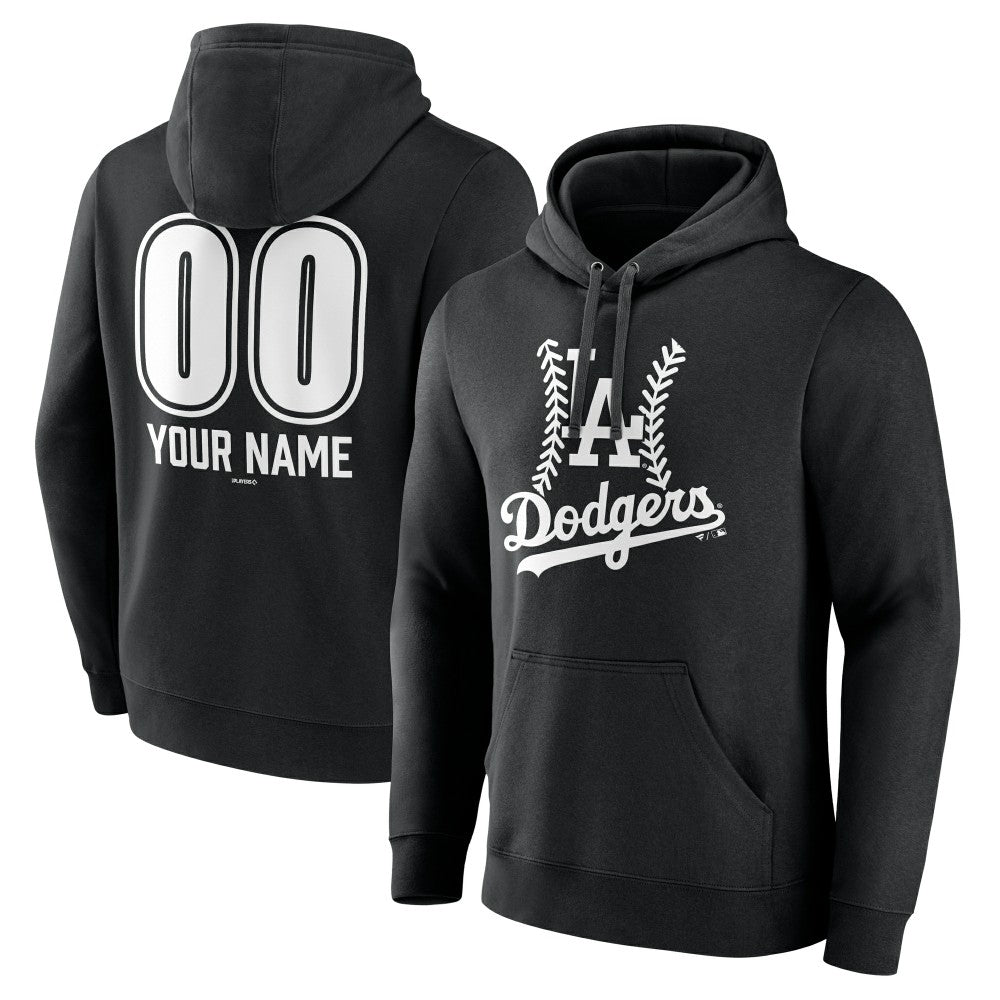 Los Angeles Dodgers Personalized Name & Number Fastball Pullover Hoodie - Black - MLB Online