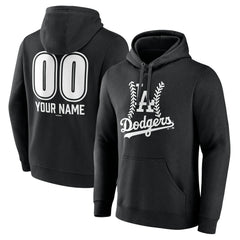 Los Angeles Dodgers Personalized Name & Number Fastball Pullover Hoodie - Black - MLB Online