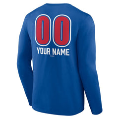 Philadelphia Phillies Personalized Name & Number Fastball Long Sleeve T-Shirt - Royal - MLB Sale