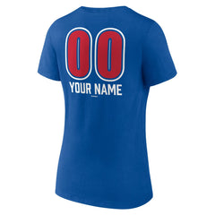 Philadelphia Phillies Women's Personalized Name & Number Fastball V-Neck T-Shirt - Royal - MLB Discount
