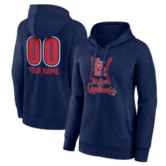 St. Louis Cardinals Women's Personalized Name & Number Fastball Pullover Hoodie - Navy - MLB Discount