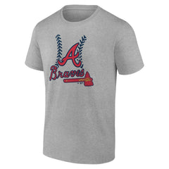 Atlanta Braves Personalized Name & Number Fastball T-Shirt - Heather Gray - MLB Sale