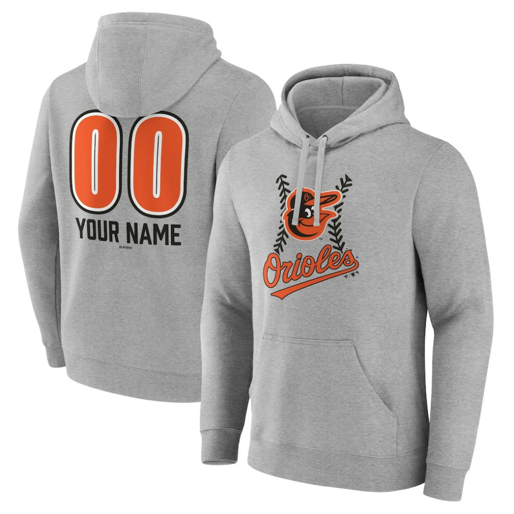 Baltimore Orioles Personalized Name & Number Fastball Pullover Hoodie - Gray - MLB on Sale