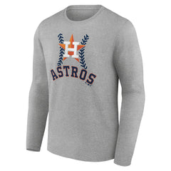 Houston Astros Personalized Name & Number Fastball Long Sleeve T-Shirt - Gray - MLB Lifestyle