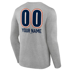 Houston Astros Personalized Name & Number Fastball Long Sleeve T-Shirt - Gray - MLB Lifestyle