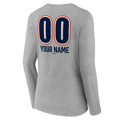 Houston Astros Women's Personalized Name & Number Fastball Long Sleeve V-Neck T-Shirt - Gray - MLB on Sale