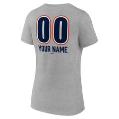 Houston Astros Women's Personalized Name & Number Fastball V-Neck T-Shirt - Gray - MLB on Sale