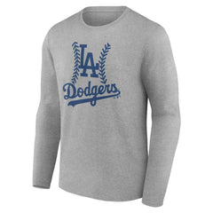 Los Angeles Dodgers Personalized Name & Number Fastball Long Sleeve T-Shirt - Gray - MLB on Sale