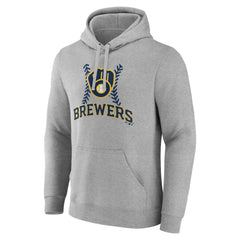Milwaukee Brewers Personalized Name & Number Fastball Pullover Hoodie - Gray - MLB Discount