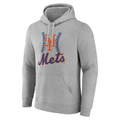 New York Mets Personalized Name & Number Fastball Pullover Hoodie - Gray - MLB Lifestyle