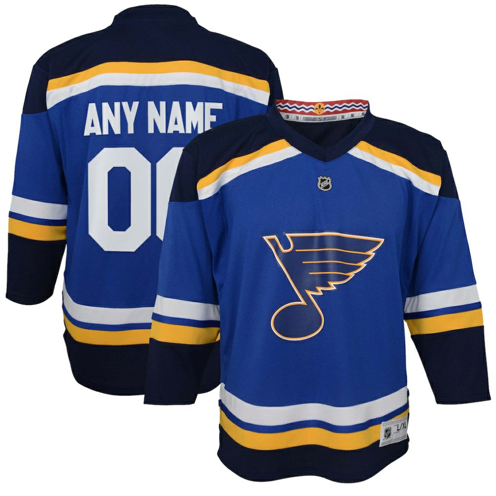 St. Louis Blues Youth Home Replica Custom Jersey - Blue - NHL 201253609