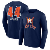 Yordan Alvarez Houston Astros Fastball Player Name & Number Long Sleeve T-Shirt - Navy - MLB Sale