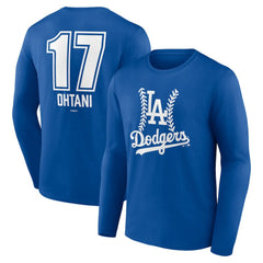 Shohei Ohtani Los Angeles Dodgers Fastball Player Name & Number Long Sleeve T-Shirt - Royal - MLB Online
