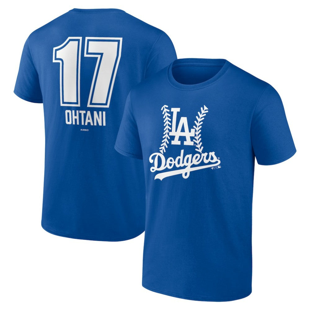 Shohei Ohtani Los Angeles Dodgers Fastball Player Name & Number T-Shirt - Royal - MLB Sale