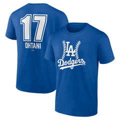 Shohei Ohtani Los Angeles Dodgers Fastball Player Name & Number T-Shirt - Royal - MLB Sale