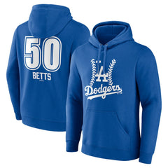 Mookie Betts Los Angeles Dodgers Fastball Player Name & Number Pullover Hoodie - Royal - MLB on Sale
