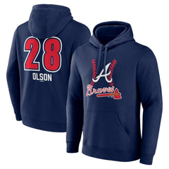 Matt Olson Atlanta Braves Fastball Player Name & Number Pullover Hoodie - Navy - MLB on Sale