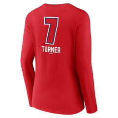 Trea Turner Philadelphia Phillies Women's Fastball Player Name & Number Long Sleeve V-Neck T-Shirt - Red - MLB Lifestyle