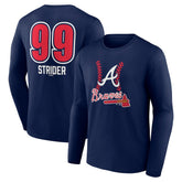 Spencer Strider Atlanta Braves Fastball Player Name & Number Long Sleeve T-Shirt - Navy - MLB on Sale