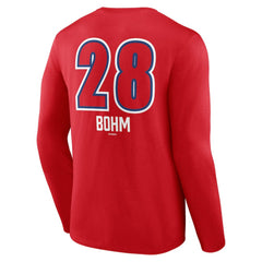 Alec Bohm Philadelphia Phillies Fastball Player Name & Number Long Sleeve T-Shirt - Red - MLB Lifestyle