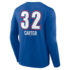 Evan Carter Texas Rangers Fastball Player Name & Number Long Sleeve T-Shirt - Royal - MLB Lifestyle