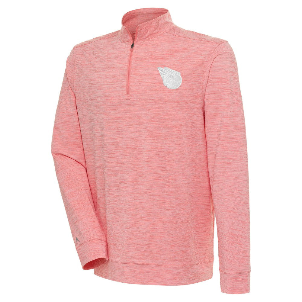 Cleveland Guardians Antigua Bright Quarter-Zip Pullover Top - Coral - MLB Discount