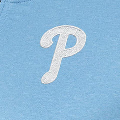 Philadelphia Phillies Antigua Women's Mentor Quarter-Zip Pullover Top - Light Blue - MLB Sale