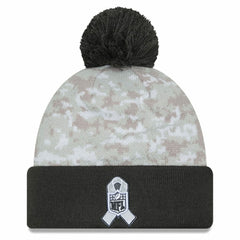 Cincinnati Bengals New Era Youth 2024 Salute To Service Cuffed Pom Knit Hat White/Graphite