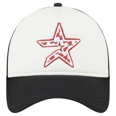 Houston Astros New Era Checkered Flag A-Frame Trucker 9FORTY Adjustable Hat - White/Black - New Era Sale