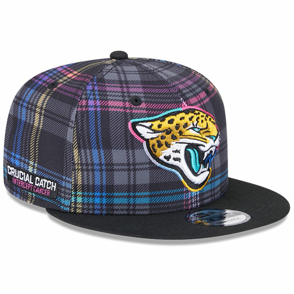 Jacksonville Jaguars New Era 2024 NFL Crucial Catch Plaid 9FIFTY Snapback Hat Black