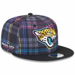 Jacksonville Jaguars New Era 2024 NFL Crucial Catch Plaid 9FIFTY Snapback Hat Black