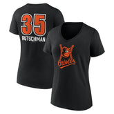 Adley Rutschman Baltimore Orioles Women's Fastball Player Name & Number V-Neck T-Shirt - Black - MLB on Sale
