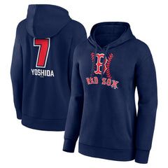 Masataka Yoshida Boston Red Sox Women's Fastball Player Name & Number Pullover Hoodie - Navy - MLB Discount