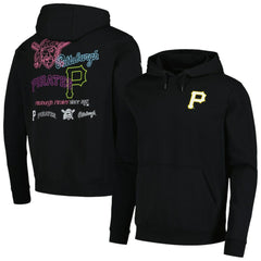 Pittsburgh Pirates Levelwear Podium Vintage Pullover Hoodie - Black - MLB Lifestyle