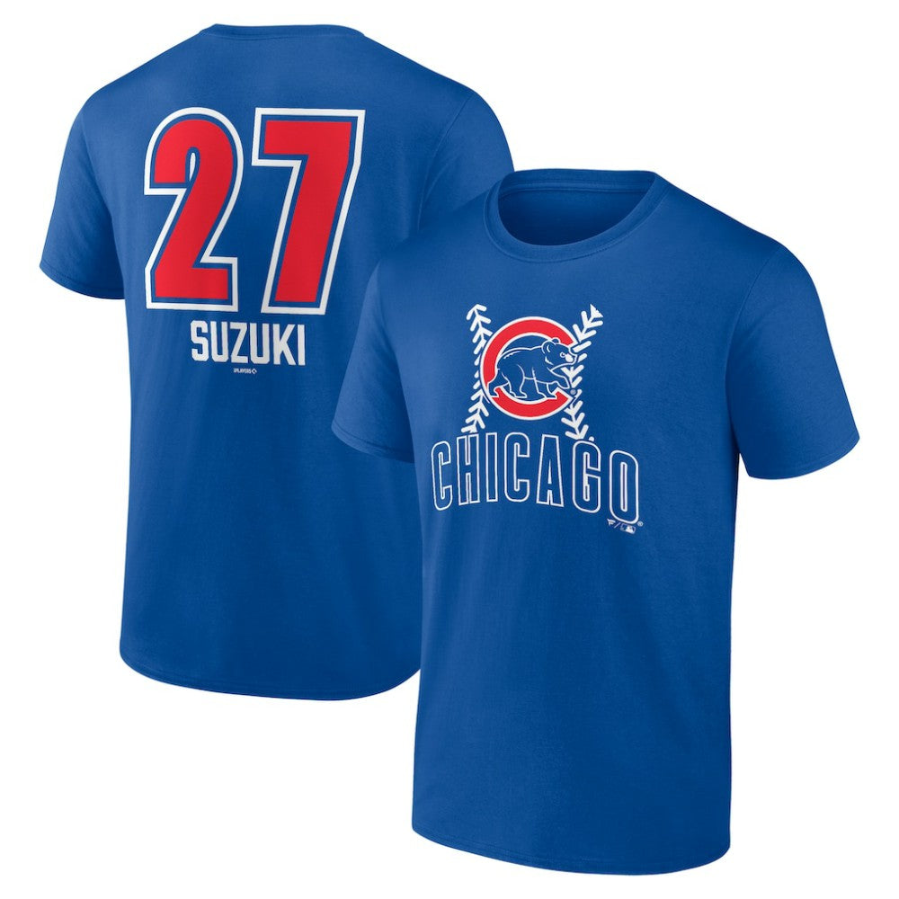 Seiya Suzuki Chicago Cubs Fastball Player Name & Number T-Shirt - Royal - MLB on Sale