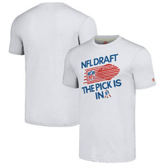 New England Patriots Homage Unisex 2024 Team Draft Tri-Blend T-Shirt Heather Gray
