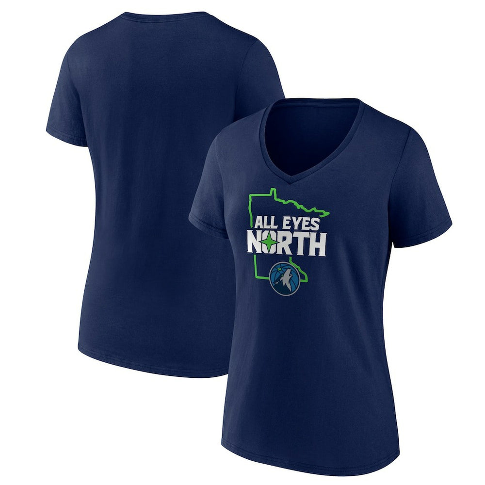 Minnesota Timberwolves Pick & Roll Coverage V-Neck T-Shirt Navy