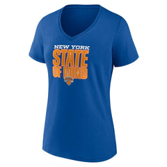 New York Knicks Pick & Roll Coverage V-Neck T-Shirt Blue | New Era for sale
