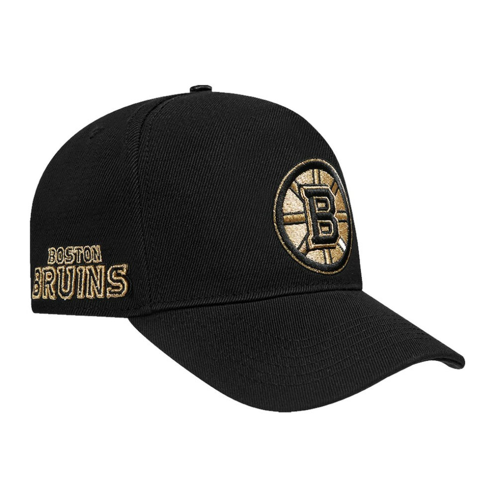 Boston Bruins Pro Standard Metallic Logo Pinch Front Adjustable Hat - Black - NHL 201274352