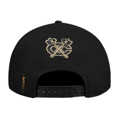 Chicago Blackhawks Pro Standard Metallic Logo Pinch Front Adjustable Hat - Black - NHL 201274353